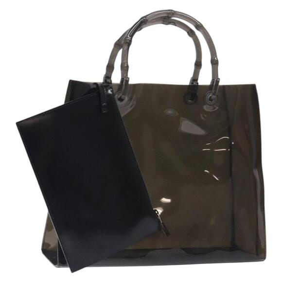 GUCCI Bamboo Hand Bag Vinyl Brown 002 1013 002 1013 - Picture 1 of 16